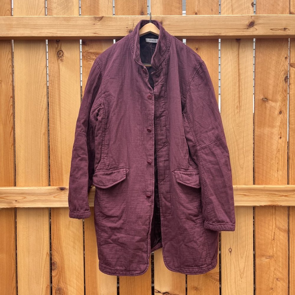 Chore Herringbone 100% Cotton Raspberry Long "Tourist Jacket" Size 4 M/L puffer